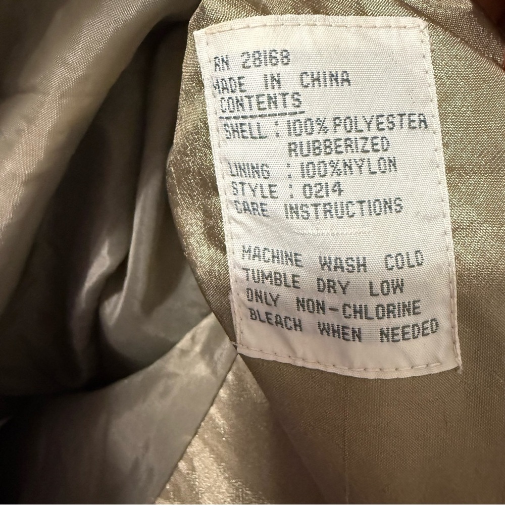 Vintage RZR Original Trench Coat Size 9/10 Polyester Nylon - Picture 7 of 7